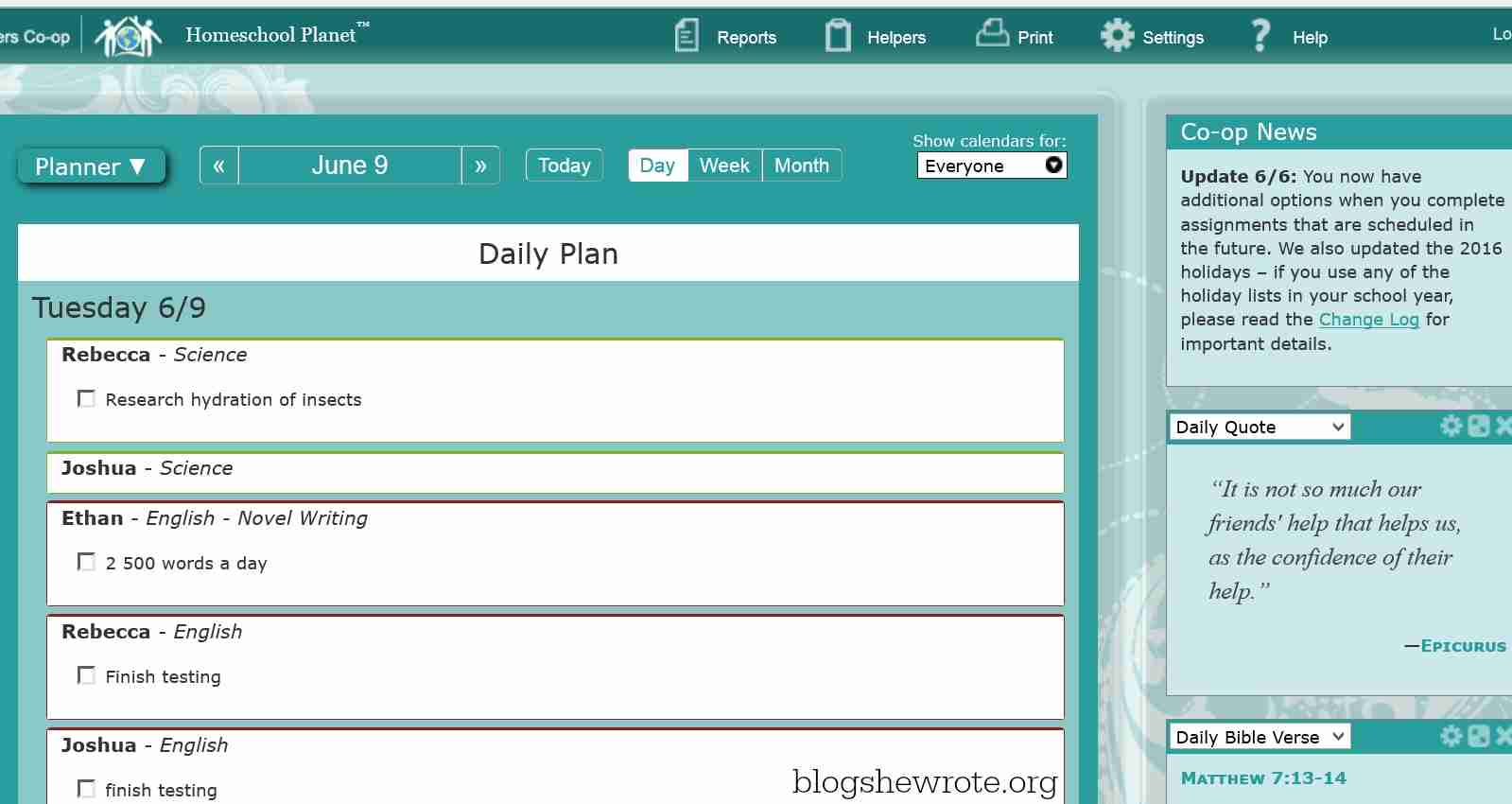 Creating Homeschool Independence with Online Schedulers - Blog, She Wrote
