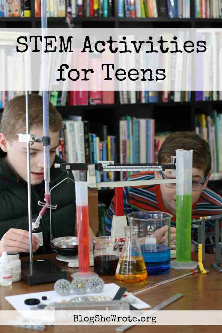 two teen boys measuring solutions with volumetric tools