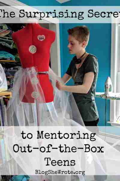 The Surprising Secret to Mentoring Out-of-the-Box Teenscollege girl standing at a dress form to put an underskirt on it